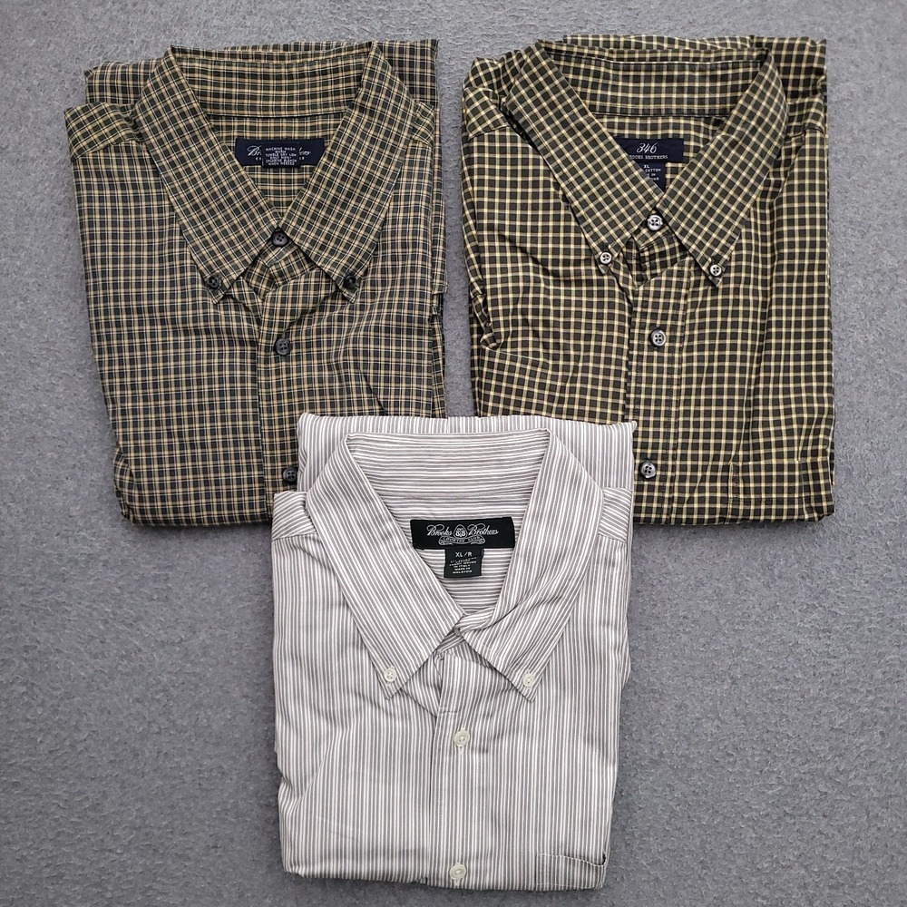 Lot of 3 Brooks Brothers Button Down Shirts Mens XL Long Sleeve Casual